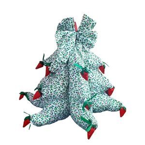 Christmas Tree Quilted Handmade Green Table Decor 14”